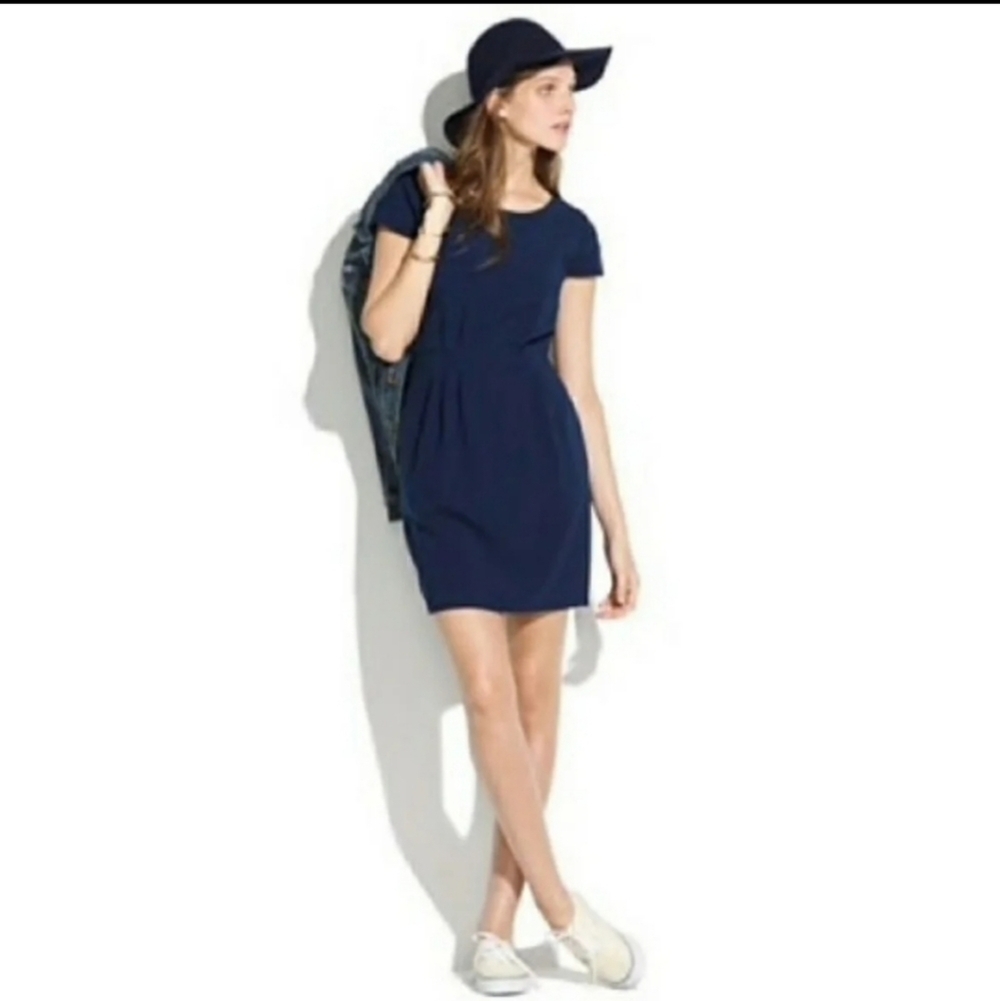 Madewell navy cap sleeve dress
